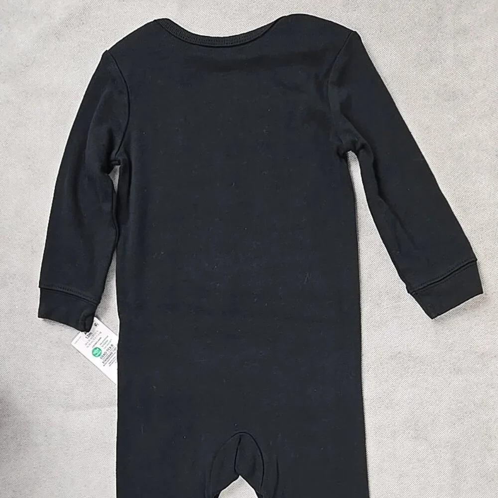 Carters Baby 24 mo Halloween Black Long Sleeve 1 piece Skelton Bones Pumpkin NWT